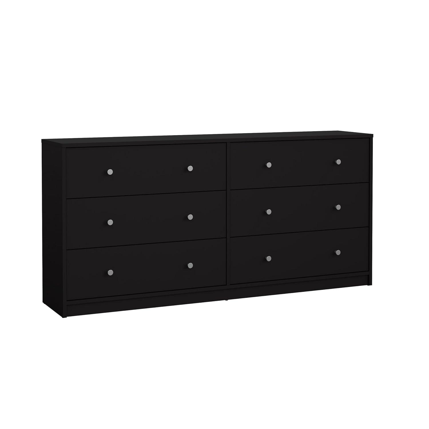 Tvilum Portland 6 Drawer Double Dresser, Black