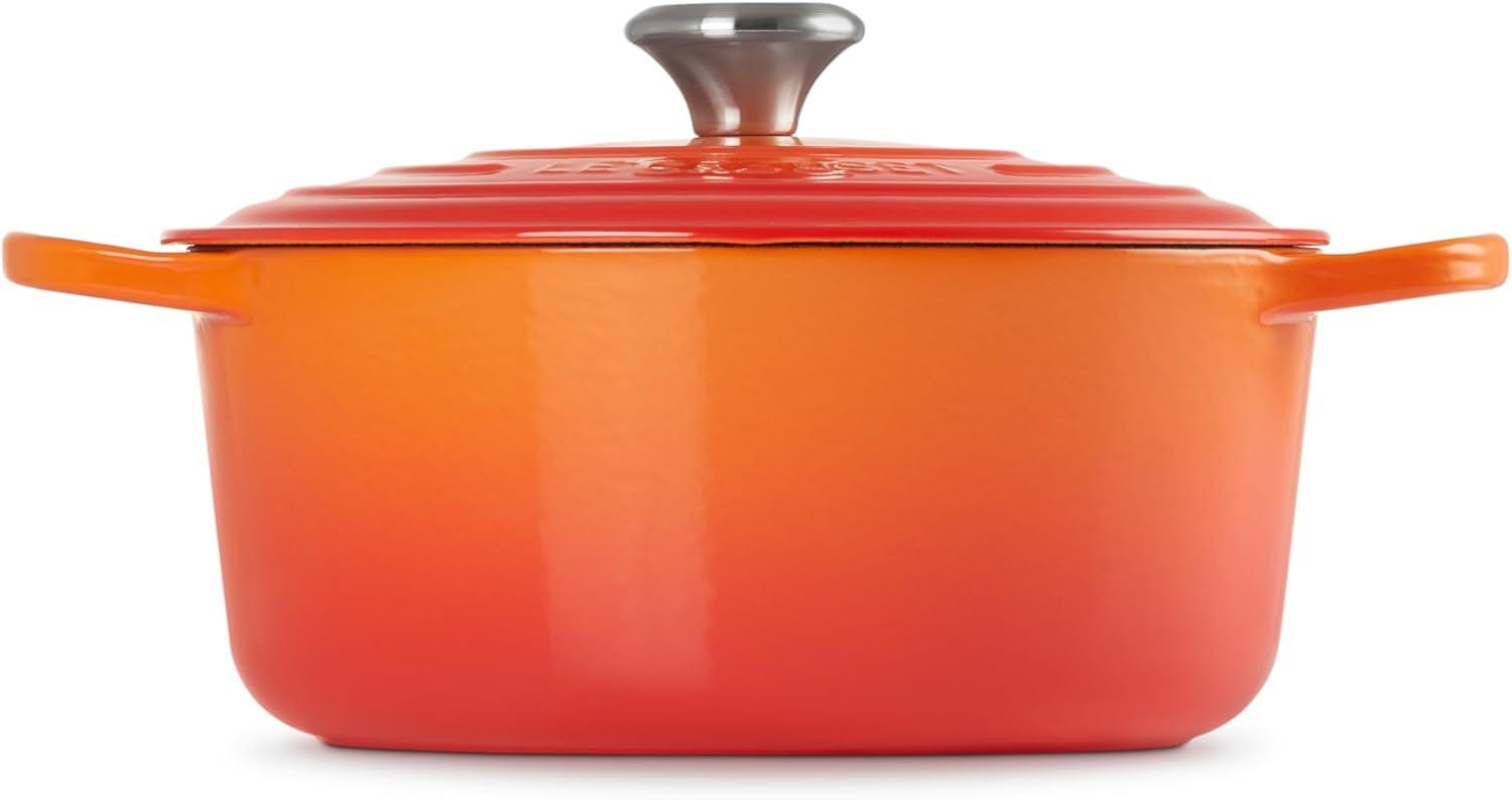 Flame Orange Enameled Cast Iron 5.5 Quart Dutch Oven