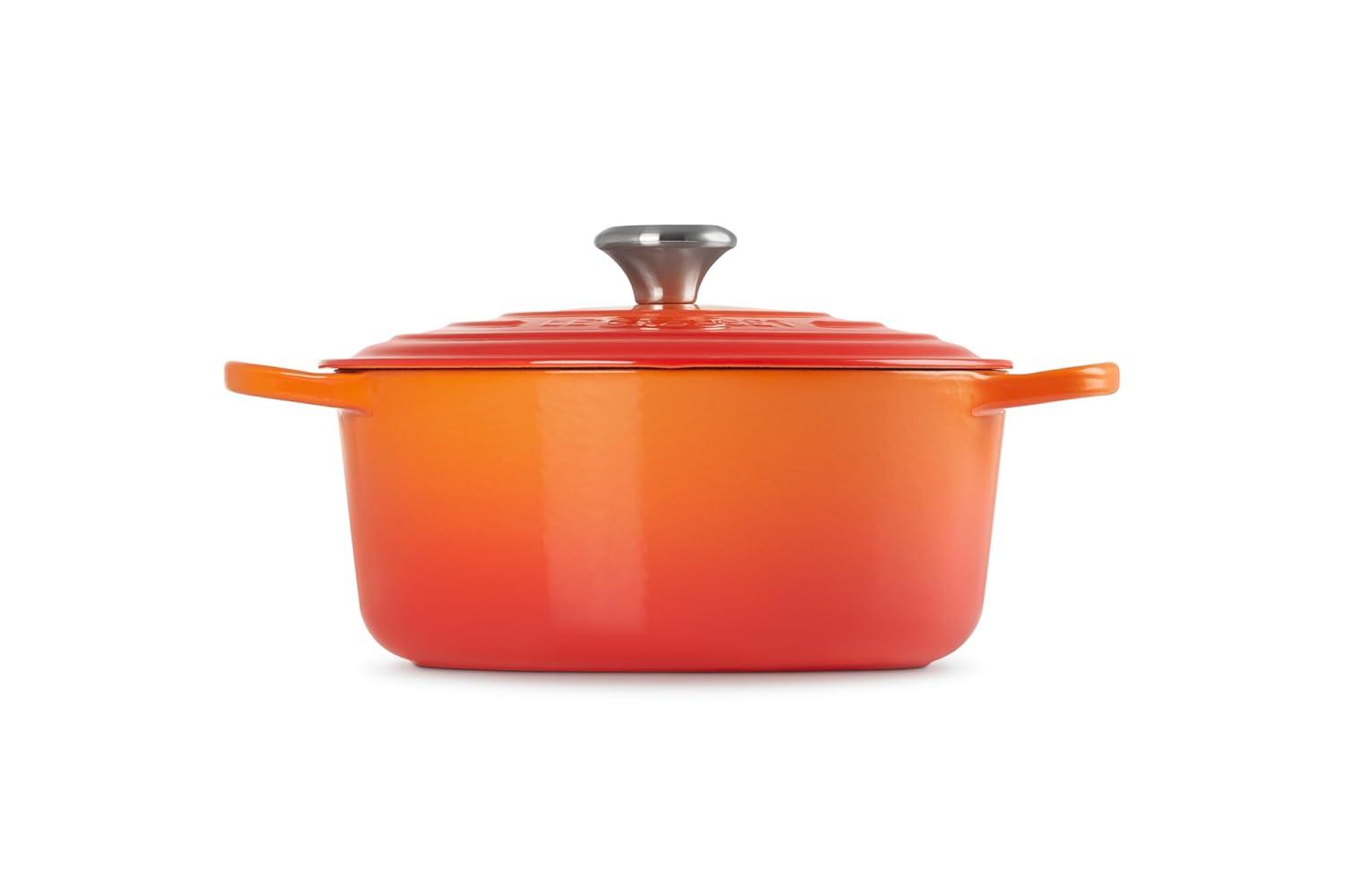 Flame Orange Enameled Cast Iron 5.5 Quart Dutch Oven