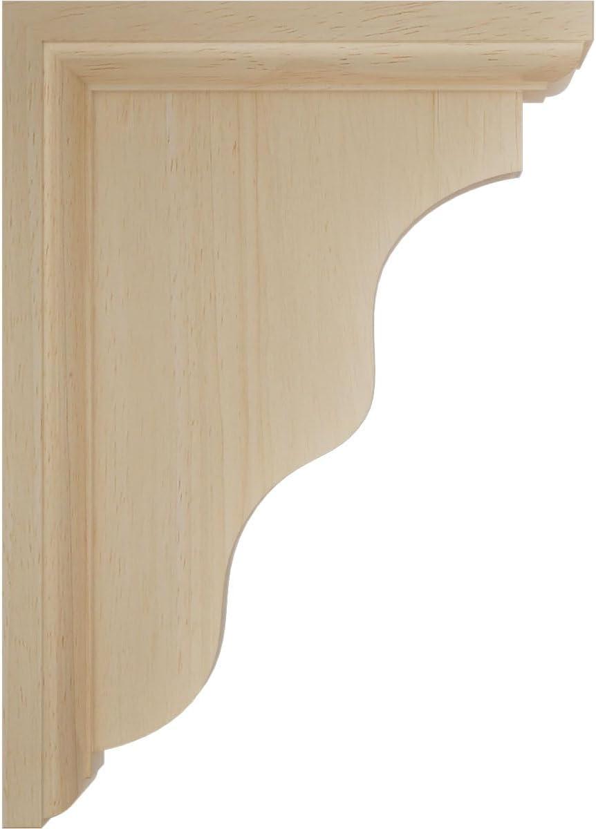 Ekena Millwork 2 1/4"W x 5"D x 7"H Hamilton Traditional Bracket, Rubberwood
