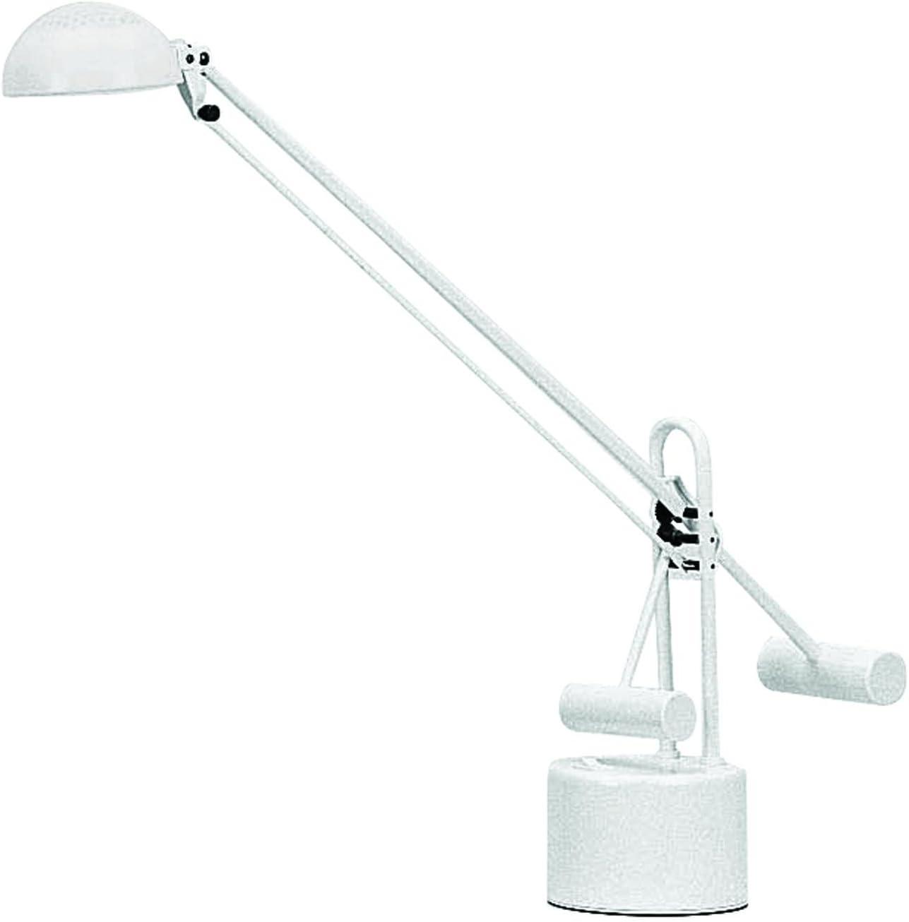 Adjustable White LED Desk Lamp with Counterweights