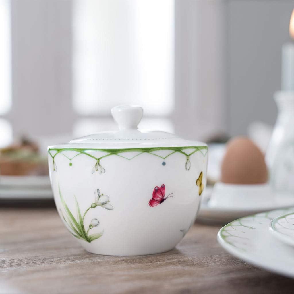 Colorful Spring Floral Porcelain Sugar Bowl with Lid