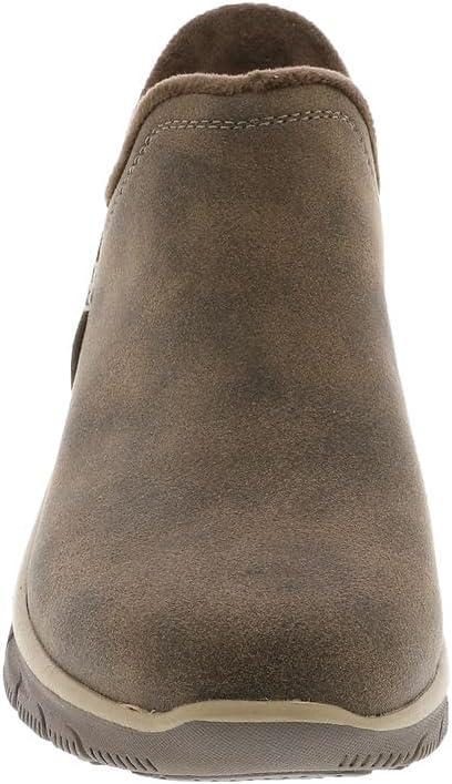 Chocolate Faux Leather Slip-On Clogs with Fur Lining
