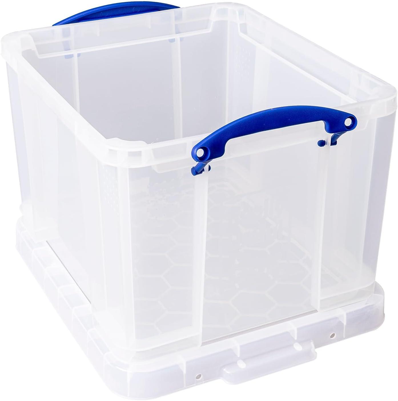 Really Useful Boxes(R) Plastic Storage Box, 32 Liters, 12in.H x 14in.W x 19in.D, Clear, 32C