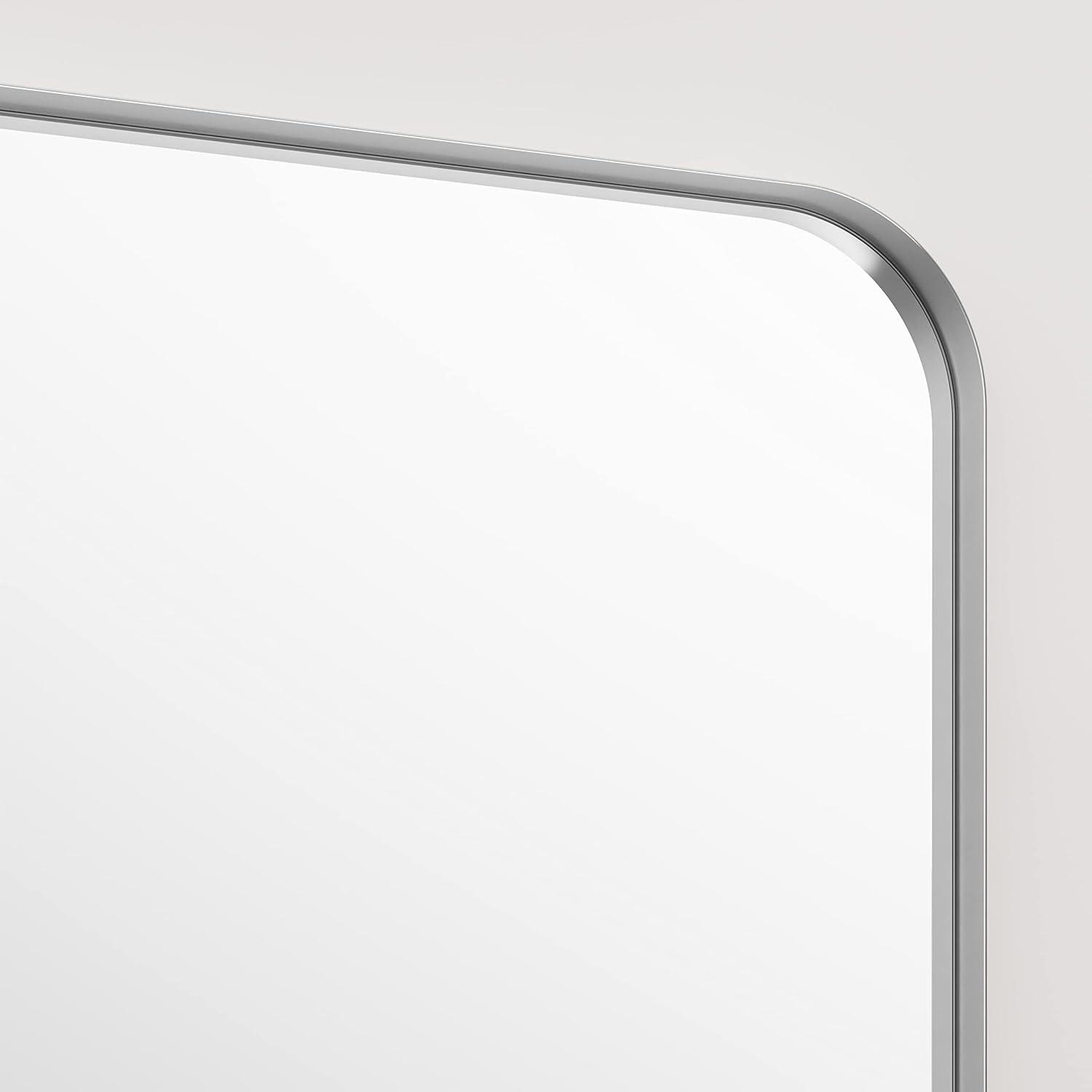 20" x 30" Silver Metal Framed Rectangular Vanity Mirror