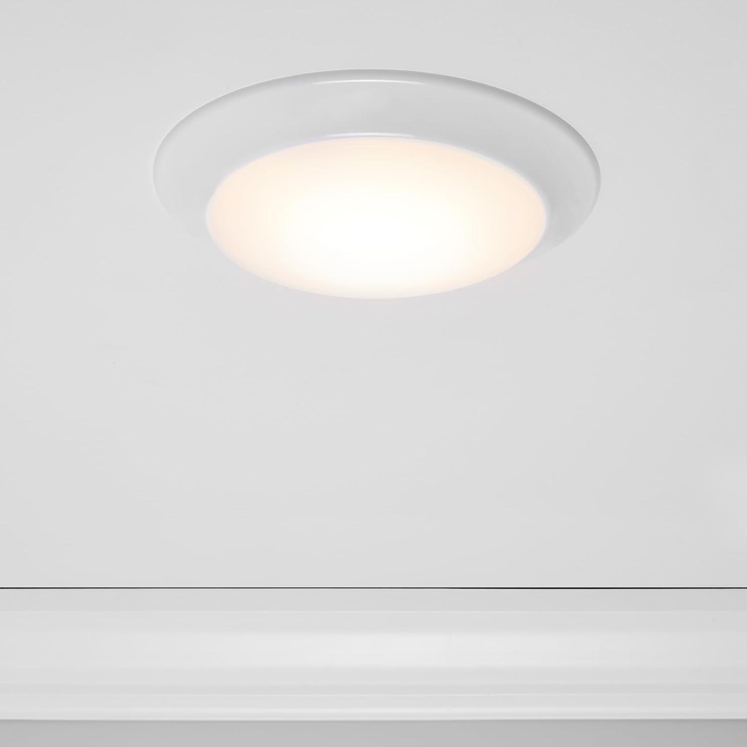 Modern 7.5" White LED Flush Mount Ceiling Light, Dimmable 3000K