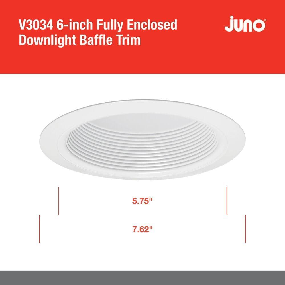 White Aluminum 6-Inch Round Recessed Lighting Trim