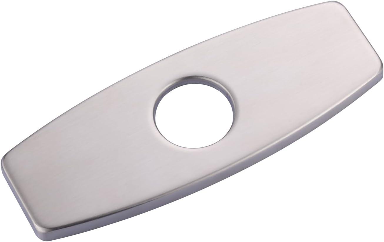 BWE 6.3 Inch Sink Hole Cover Bathroom Vessel Vanity Sink Faucet Rectangle Cover Deck Plate for 1 Or 3 Hole Escutcheon Brushed Nickel