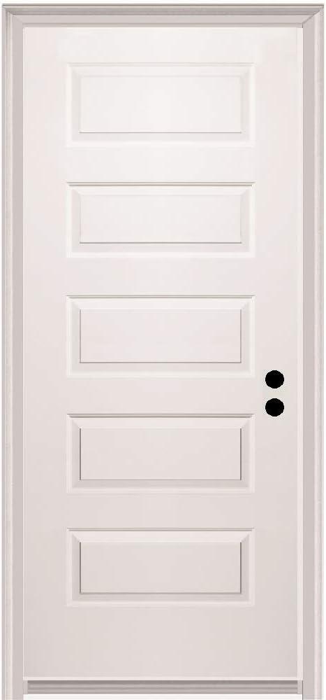 Rockport 32'' x 80'' Solid + Manufactured Wood Paneled Prehung Door