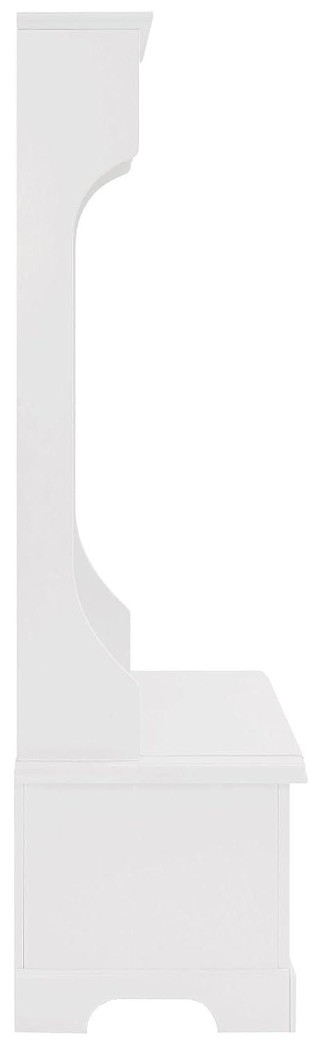 Campbell Hall Tree White - Crosley: Foyer Seating, Coat Hooks, Storage Bench, Cubbies