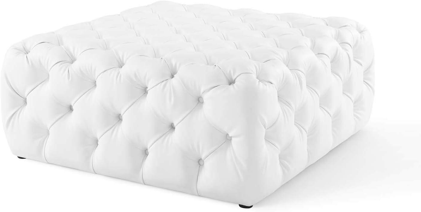 Anthem Tufted Button Large Square Faux Leather Ottoman by Modway