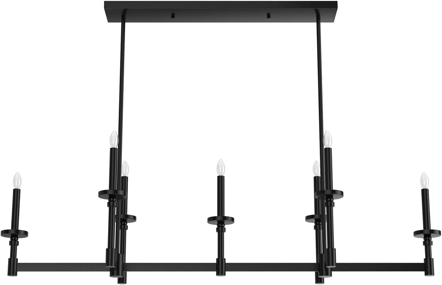 Briargrove Matte Black 7-Light Modern Linear Candle Chandelier