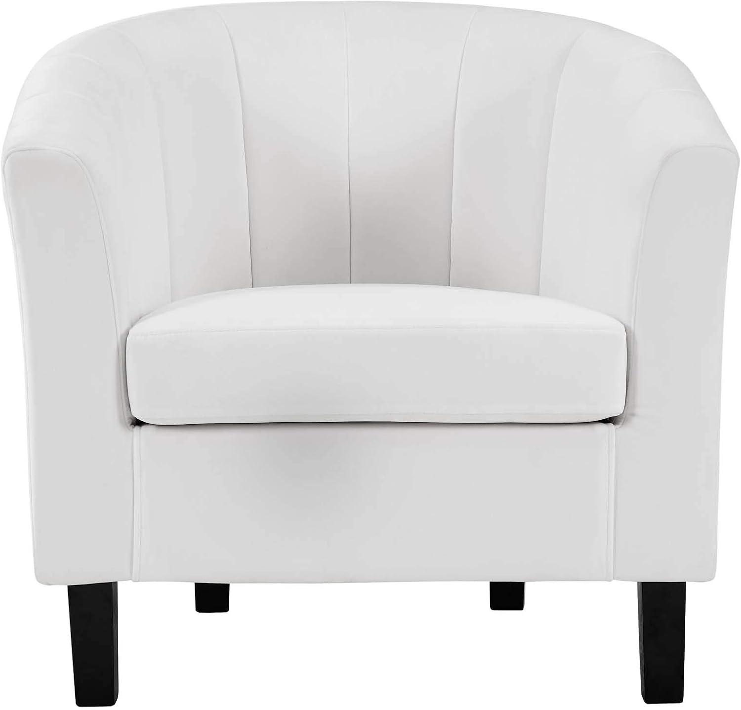 Modern Contemporary Urban Design Living Room Lounge Club Lobby Tufted Armchair Accent Chair, Velvet Fabric, White