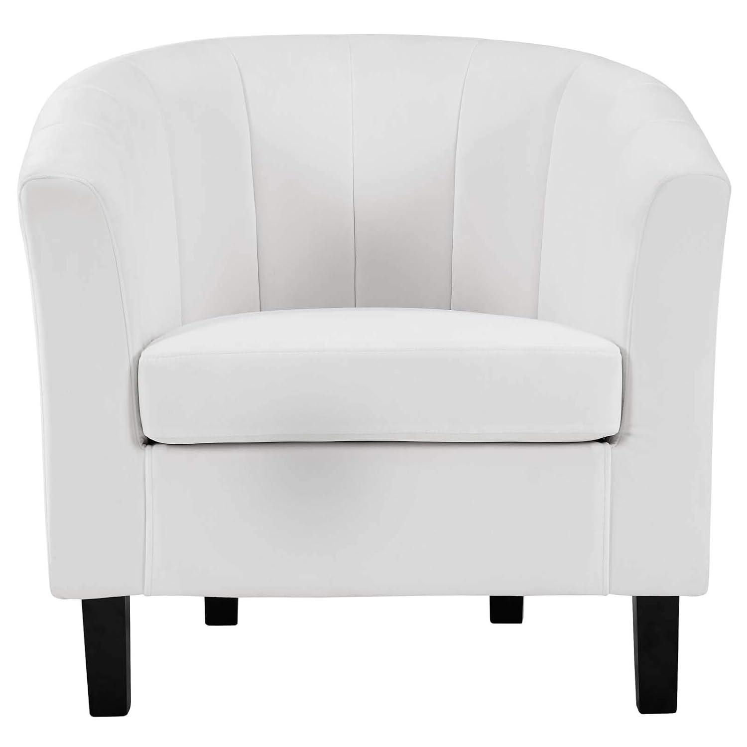 Modway Prospect Channel Tufted Performance Velvet Armchair White