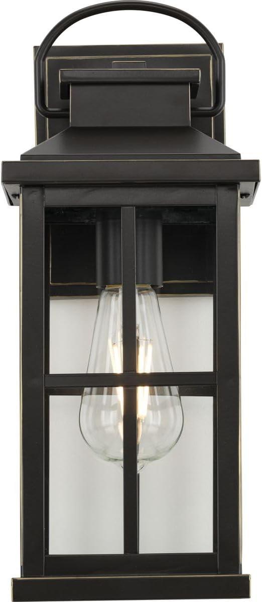 Progress Lighting Williamston 1-Light Antique Bronze Outdoor Wall Lantern with Clear Glass Shade