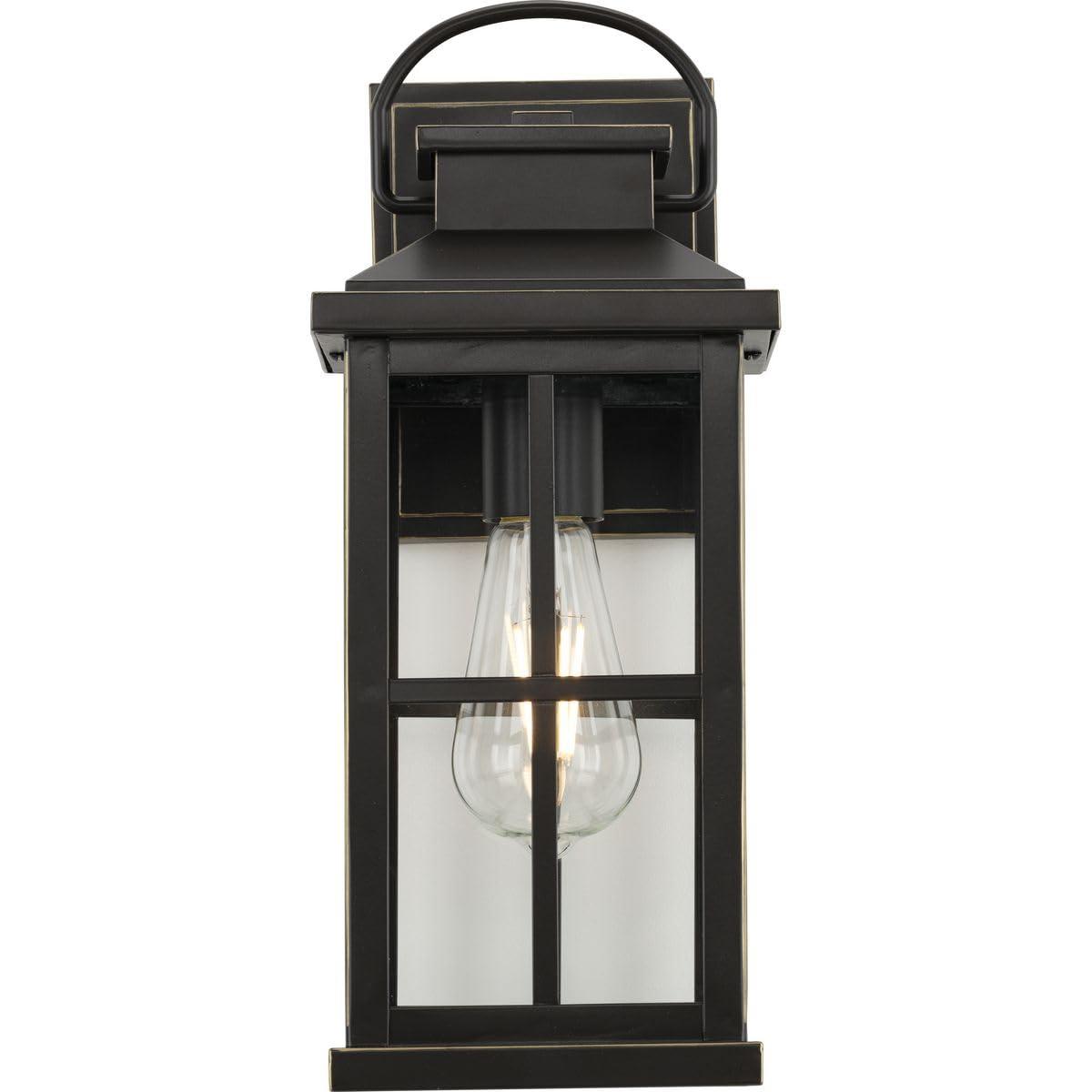 Progress Lighting Williamston 1-Light Antique Bronze Outdoor Wall Lantern with Clear Glass Shade