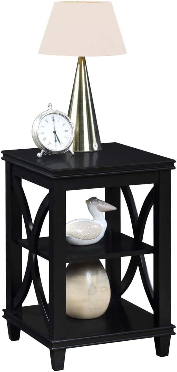 Convenience Concepts Florence End Table in Black Wood Finish