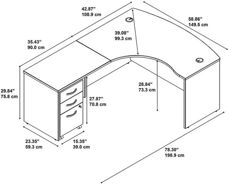 Series C L Shaped Desk with Mobile File Cabinet