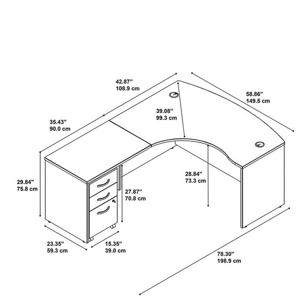 Series C L Shaped Desk with Mobile File Cabinet