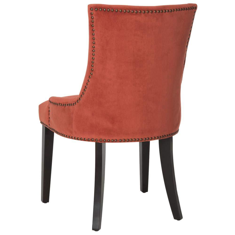 Lester 19''H Dining Chair (Set of 2) with Brass Nail Heads - Rust - Safavieh