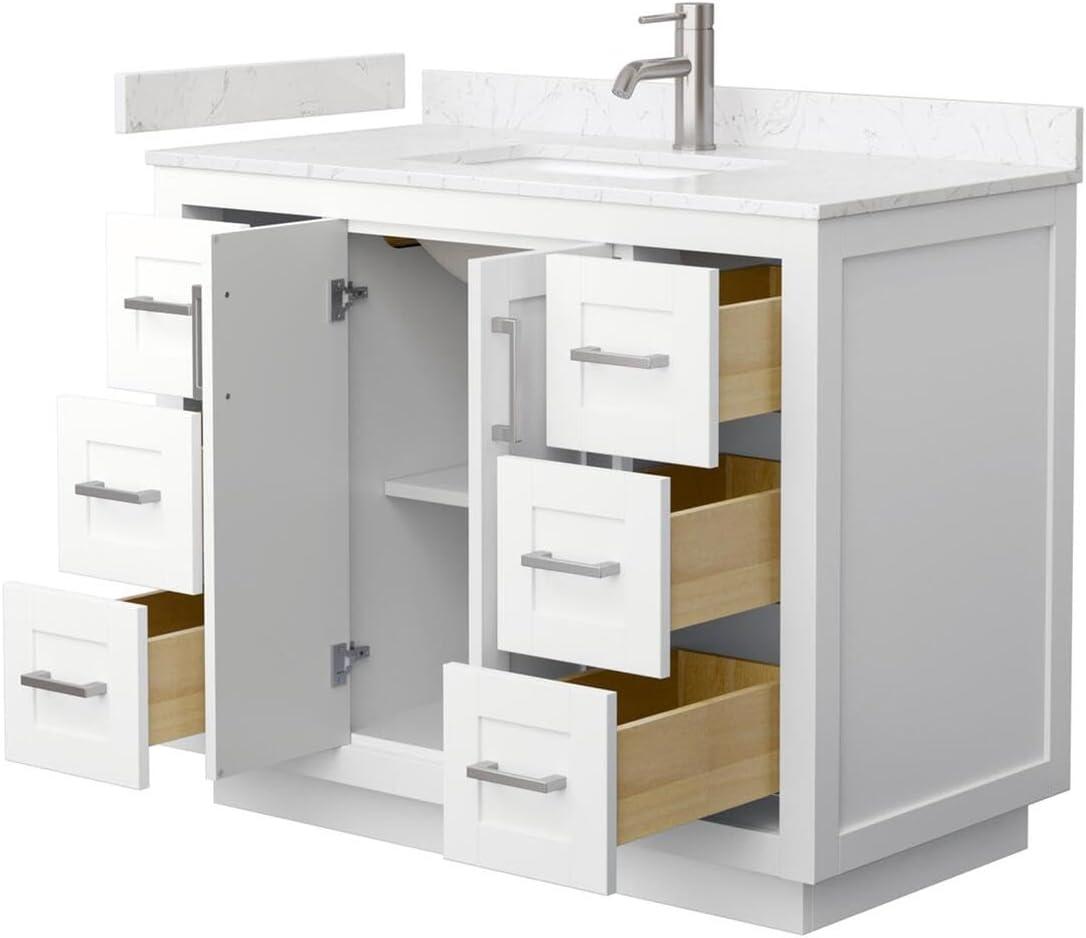 Wyndham Collection Miranda 42" Freestanding Single Bathroom Vanity with Cultured Marble Top