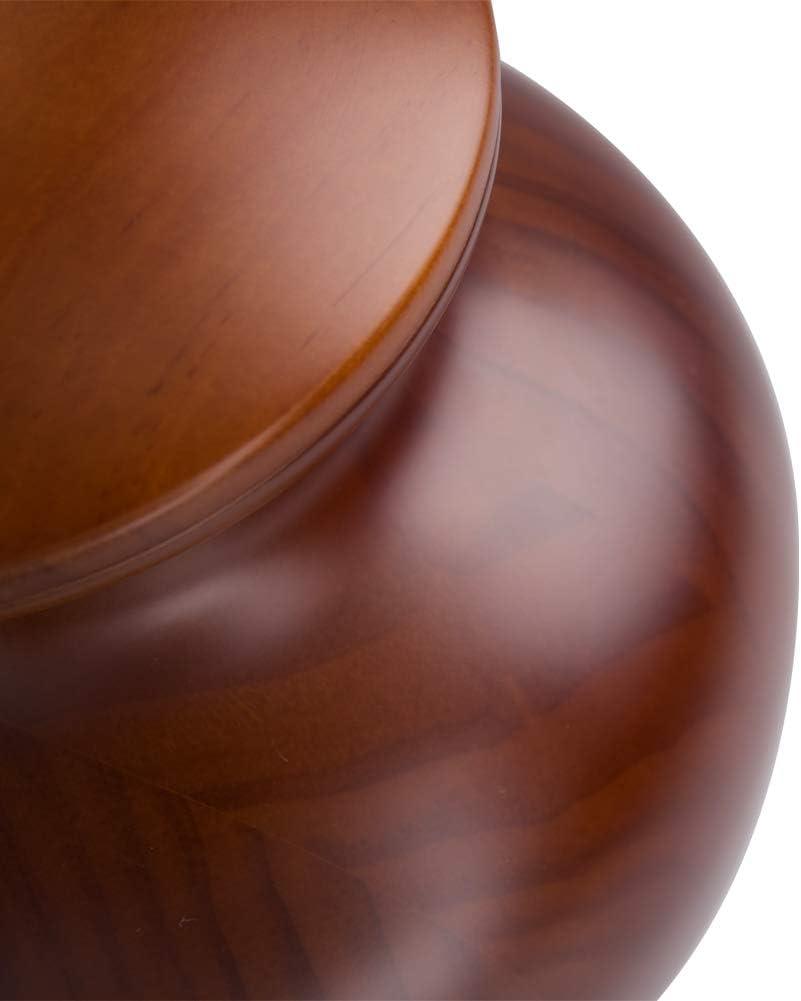 Elegant Dark Brown Pine Wood Cremation Urn