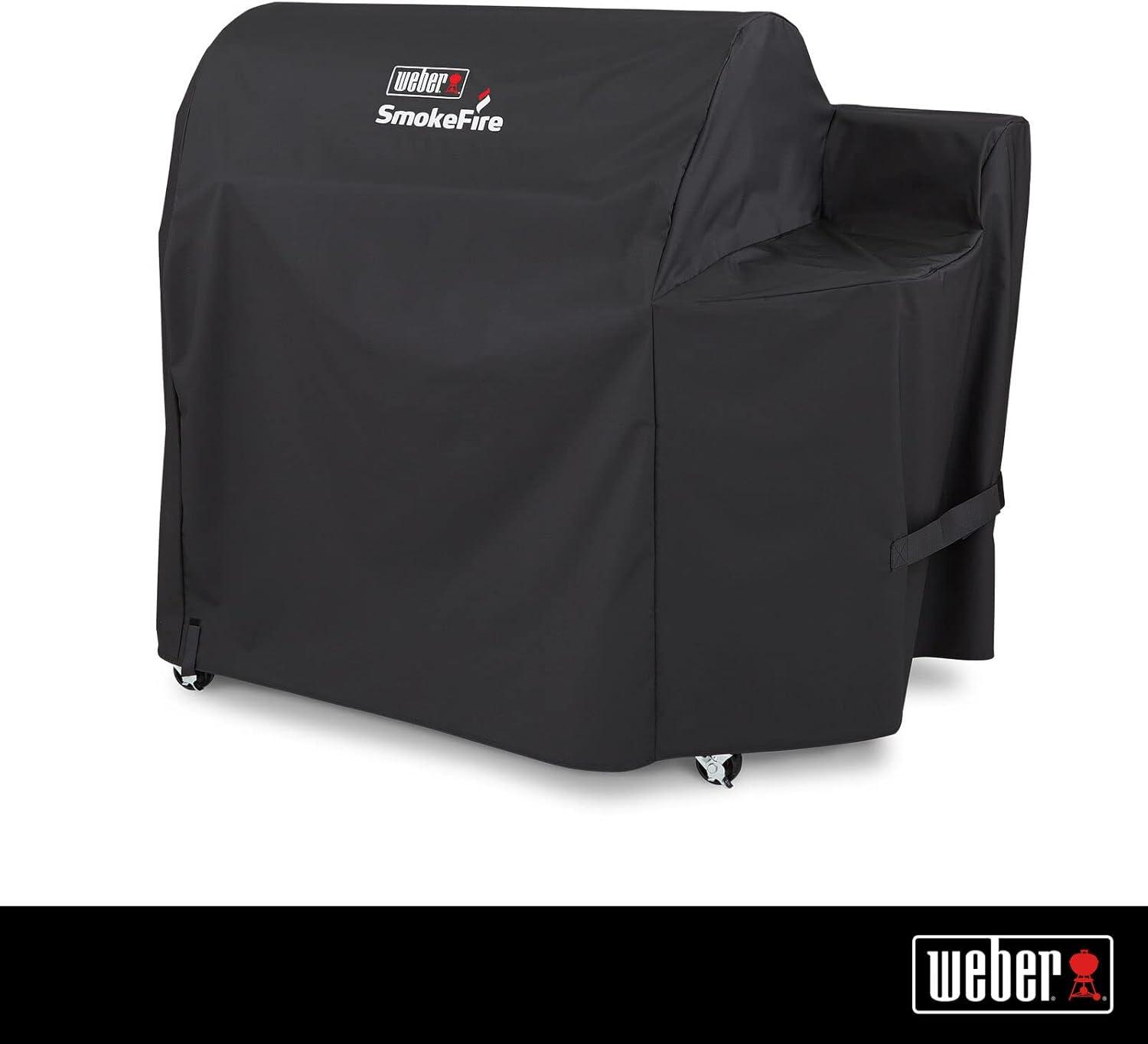 Weber SmokeFire 36 Inch Heavy Duty Lightweight BBQ Cover Compatible with SmokeFire EX6, EPX6, and ELX6 Wood Pellet Grill, Black