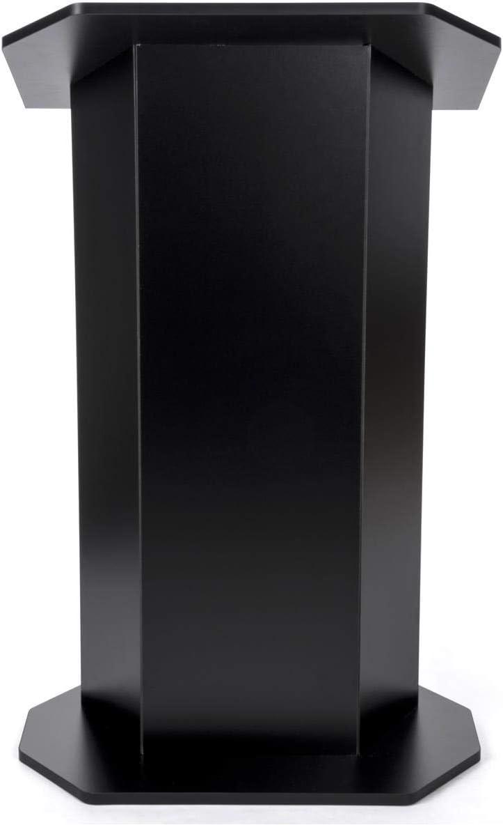 Displays2go Floor Podium with Reading Surface – Black (OLILCTOPBBK)