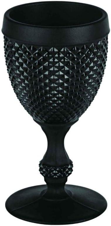 Bicos Frosted Black Diamond Pattern Goblet Glass