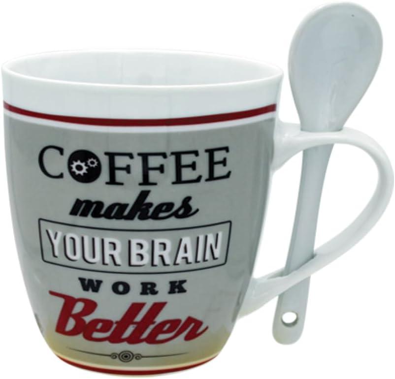 Coffee Mug Set of 4 Nice Mugs Porcelain 10 oz Unique White Tea Cups for Home, Office Breakroom - A Great Marriage or Friends Gift Boxed Set, Secret Santa