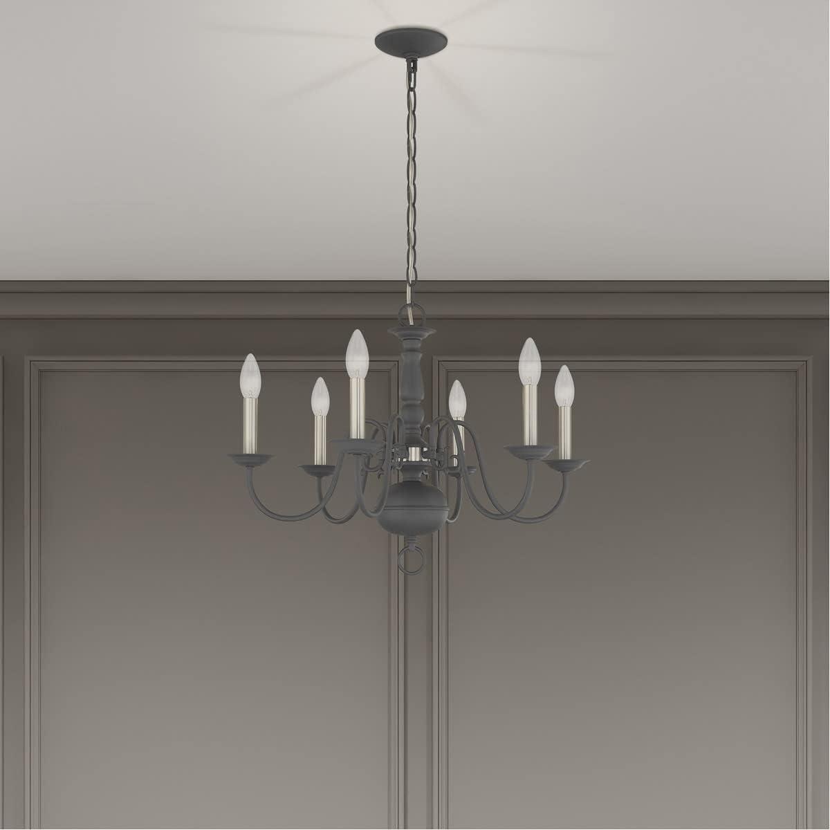 Livex Lighting Williamsburgh 6 - Light Chandelier in  Scandinavian Gray