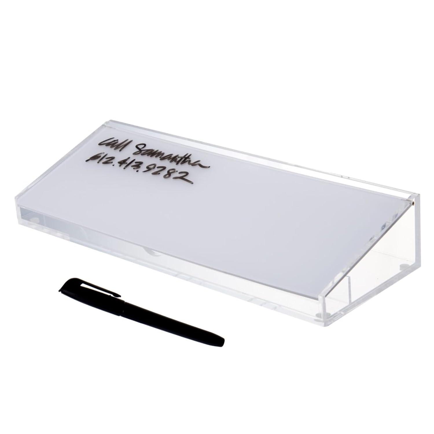 Clear Acrylic Dry Erase Desktop Organizer with Compartments