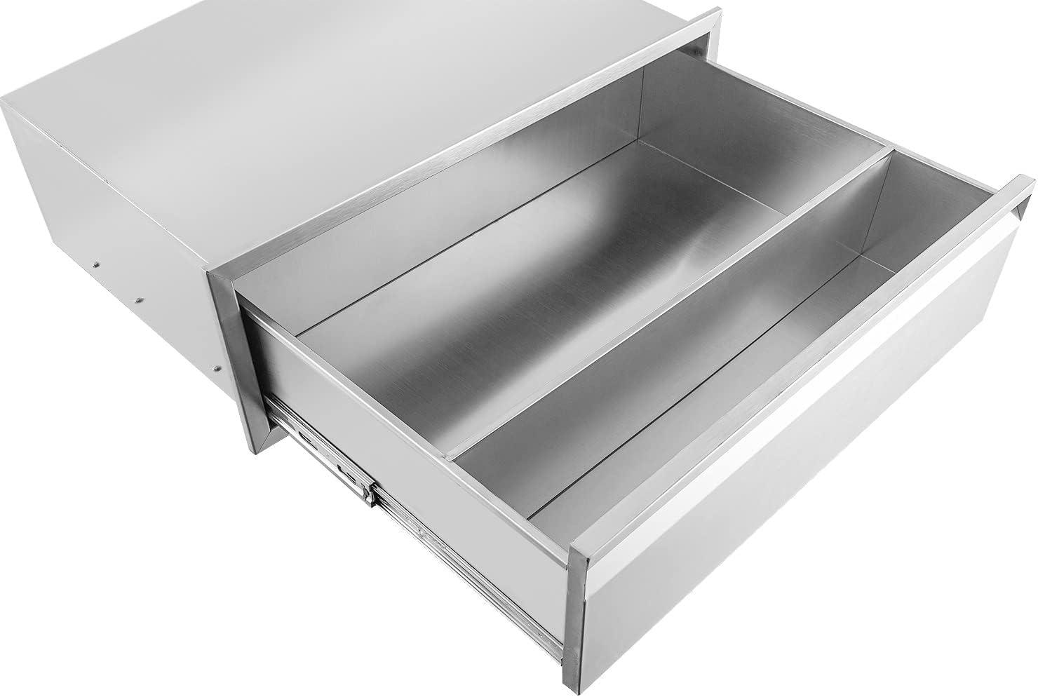 WhizMax Outdoor Kitchen Cabinets with Venting Panel,30x23x10inch,Stainless Steel Drawer Cabinet with Handle for Kitchens or BBQ Patio Grill Station