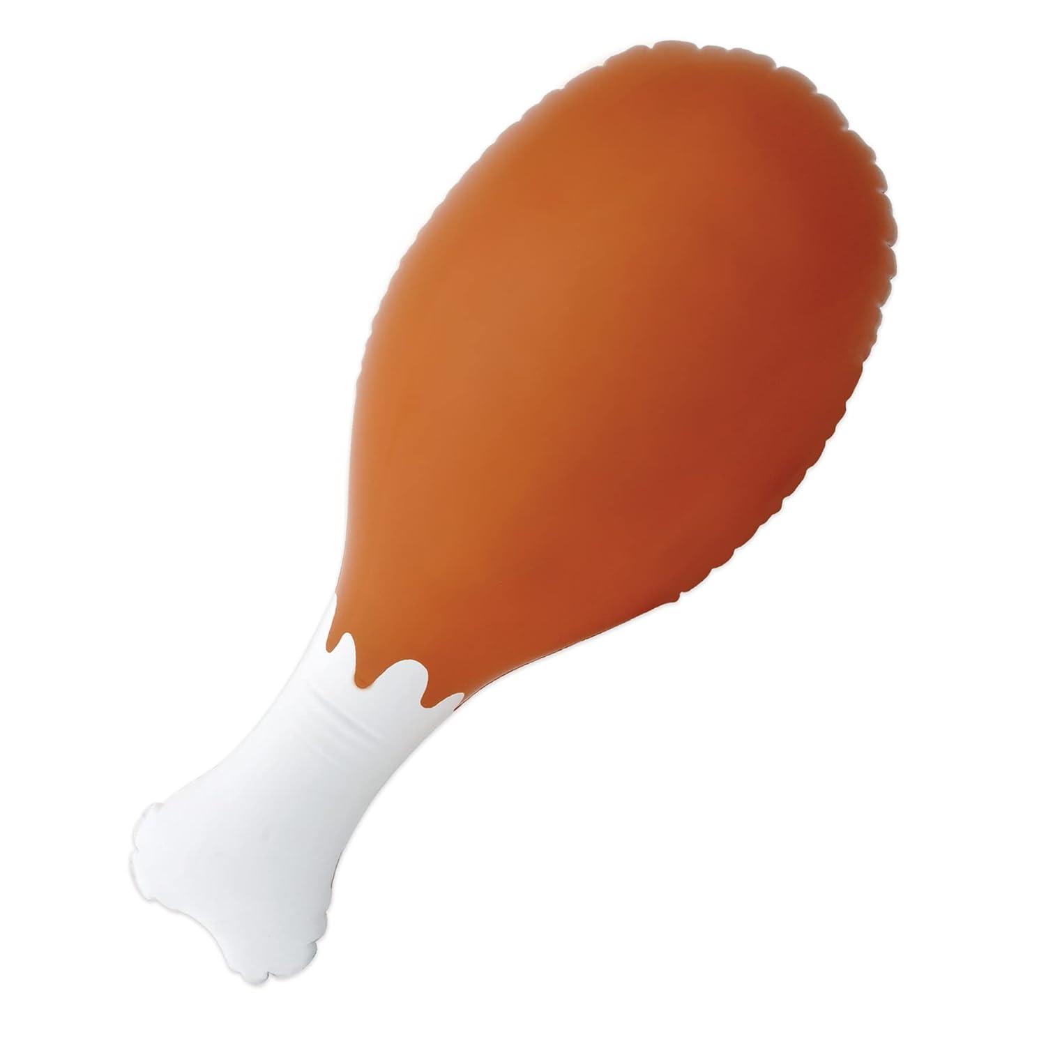 24-Inch Brown and White Inflatable Turkey Leg Prop