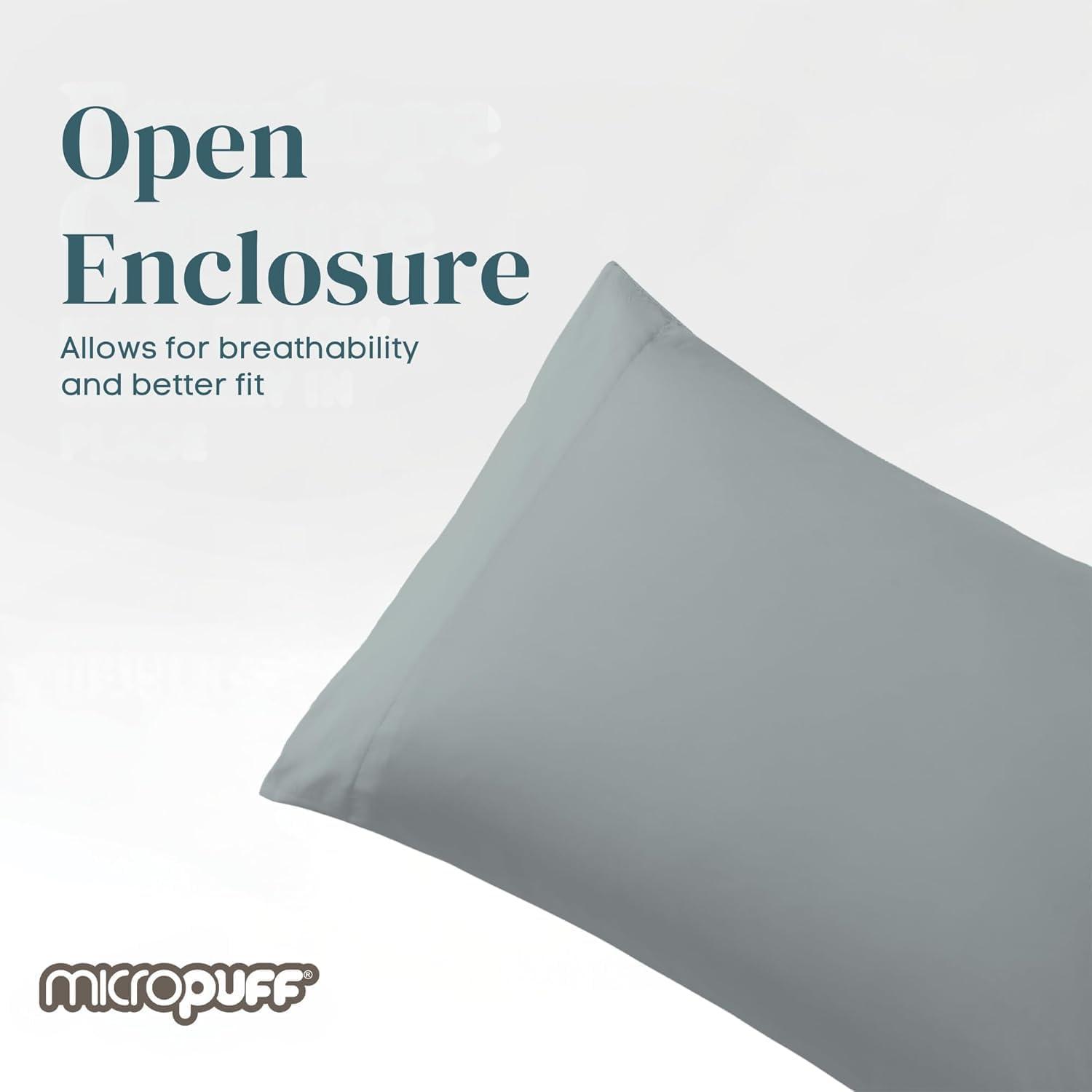 Micropuff 2-Piece Queen Pillowcase Set with Matching King Size (78"x80") Fitted Sheet Set - Wrinkle Free (Flat Sheet Not Included)