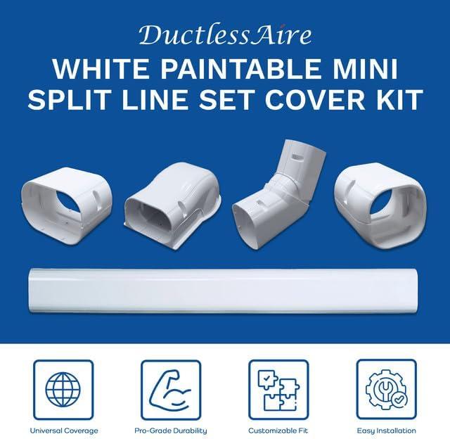 3 in. x 7.5 ft. Cover Kit for Air Conditioner and Heat Pump Line Sets - Ductless Mini Split or Central