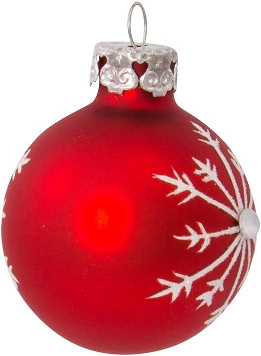 Kurt Adler Red and White Decorated Glass Ball Christmas Ornaments 15 Pieces