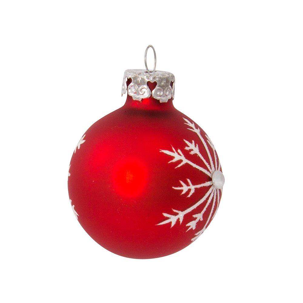 Kurt Adler Red and White Decorated Glass Ball Christmas Ornaments 15 Pieces