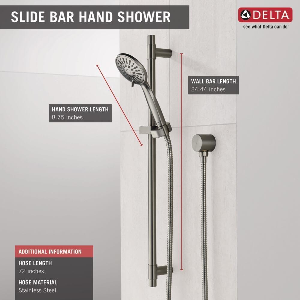 Slide Bar Hand Held Shower with Hose, Handheld Shower Head