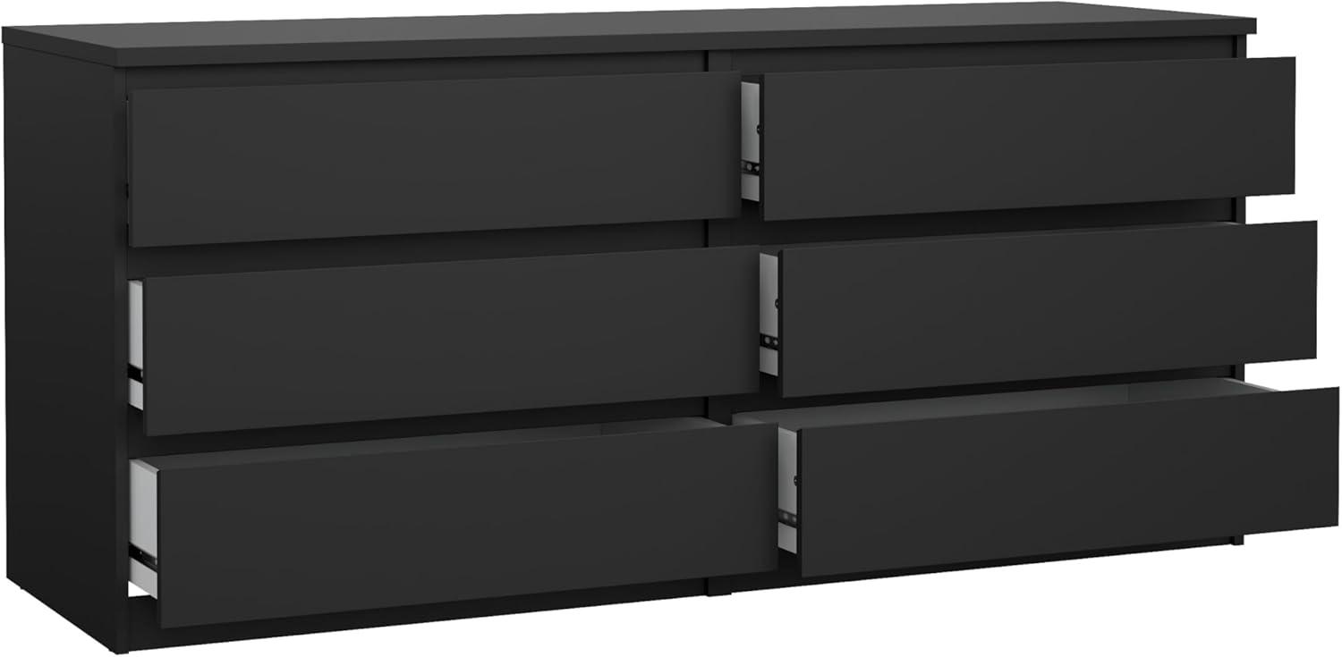 Tvilum,Scottsdale 6 Drawer Double Dresser, Black Matte