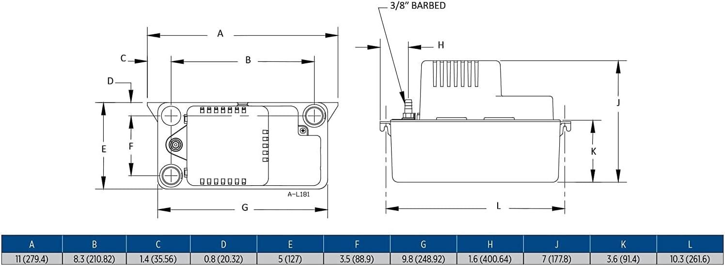 Little Giant Pump-554415 VCMA-15ULST 115V Automatic Condensate Removal Pump w/ Safety Switch