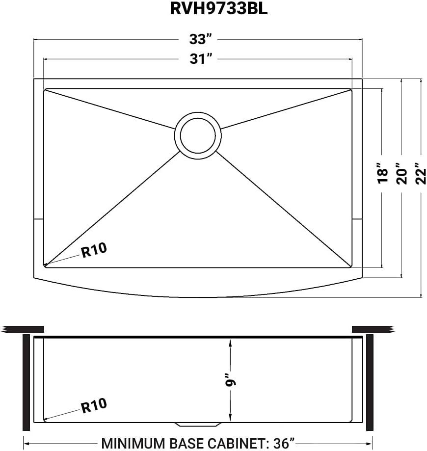 Ruvati 33-inch Apron-Front Farmhouse Kitchen Sink -Stainless Steel