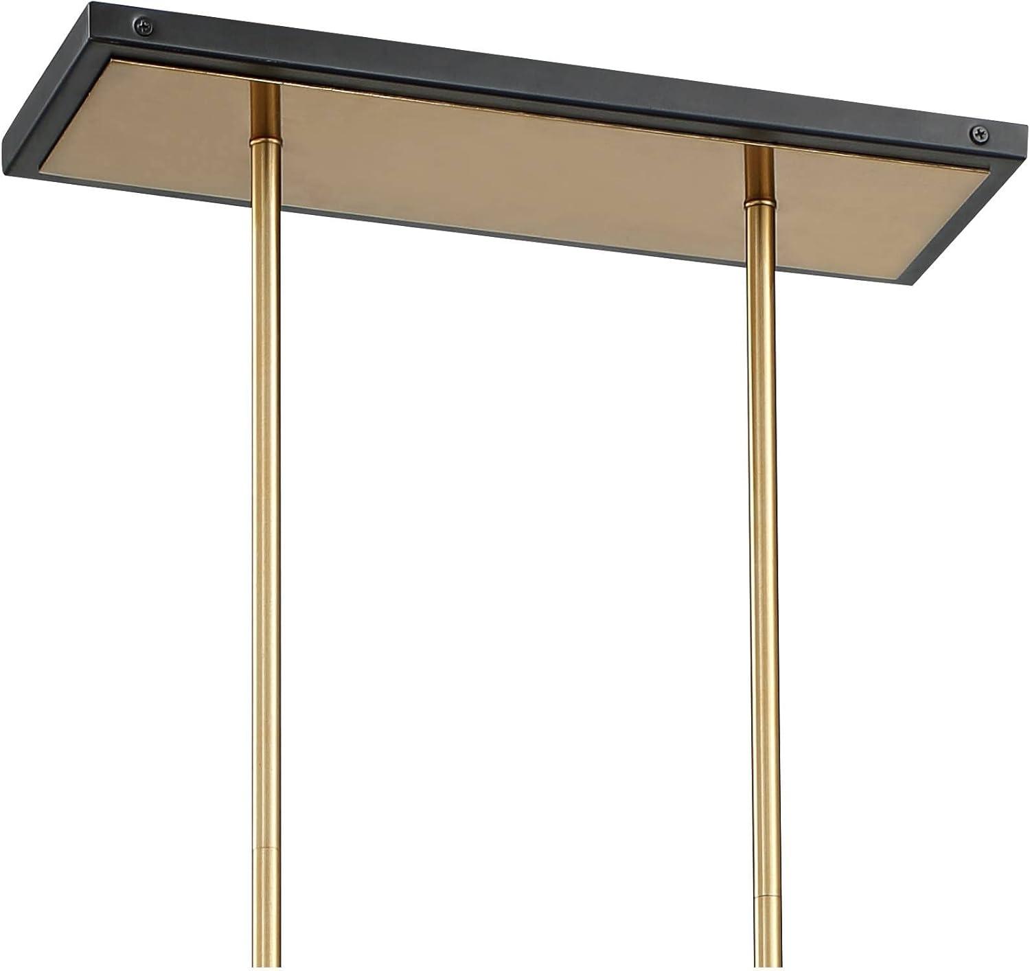 Carlyn 36" Brass and Black Glass LED Island Pendant Light