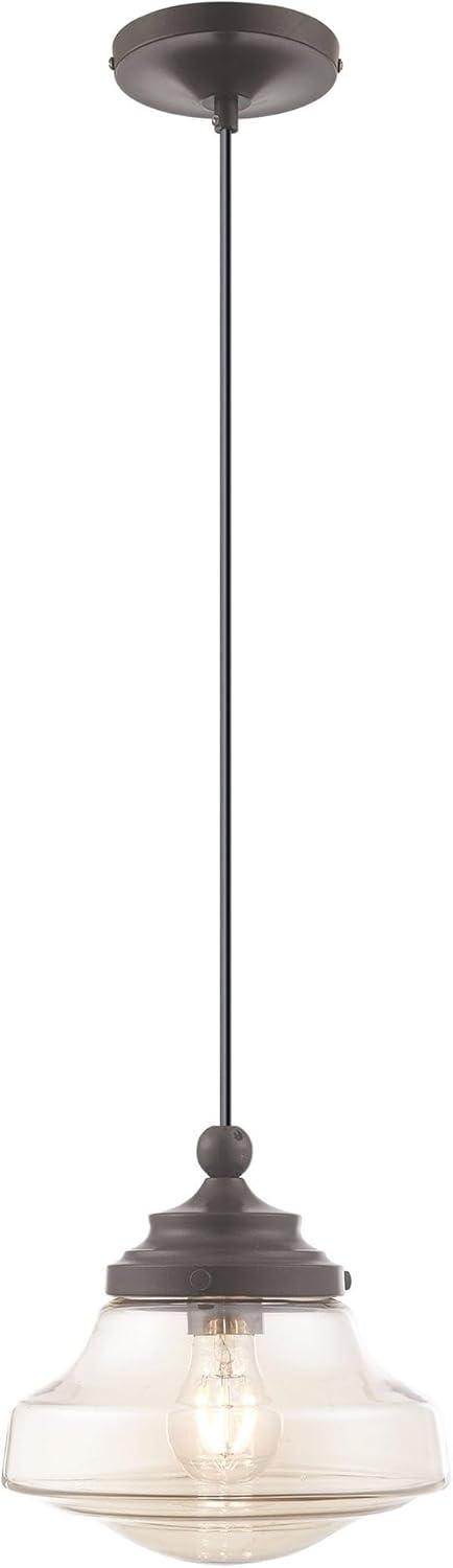 Livex Lighting Art Glass 1 - Light Pendant in  English Bronze