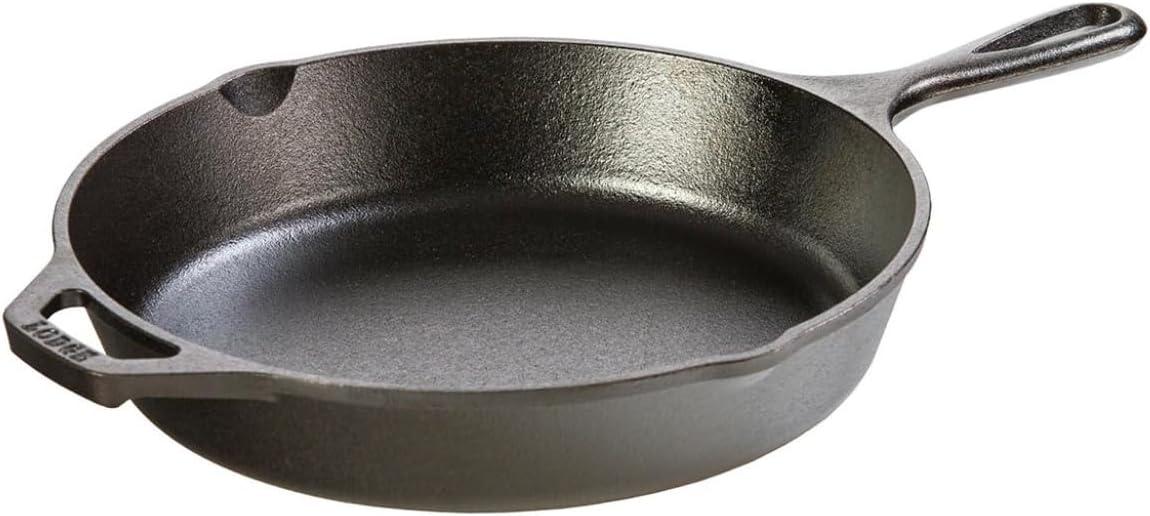 10.25 Inch Black Cast Iron Skillet with Handle