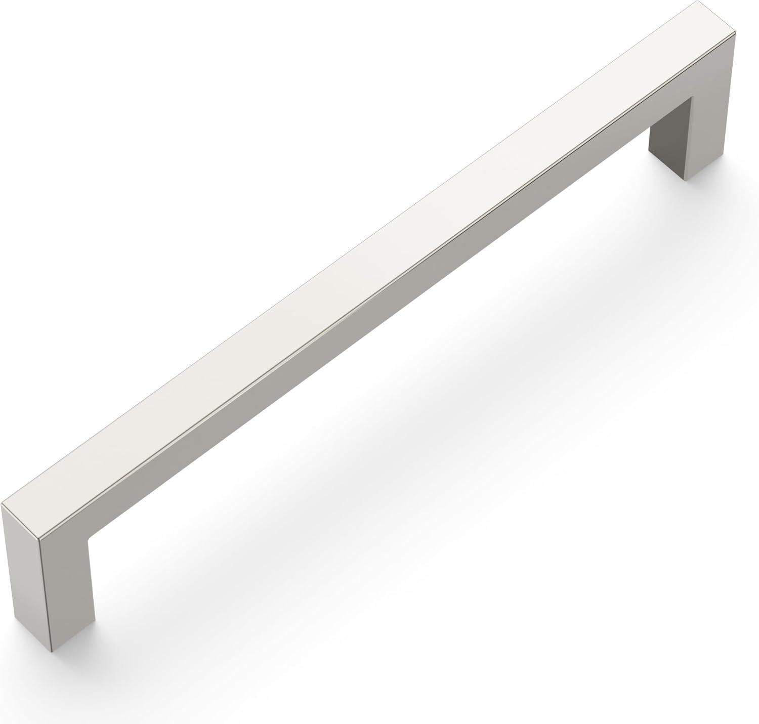 Brushed Nickel Modern Bar Pull with Mounting Hardware