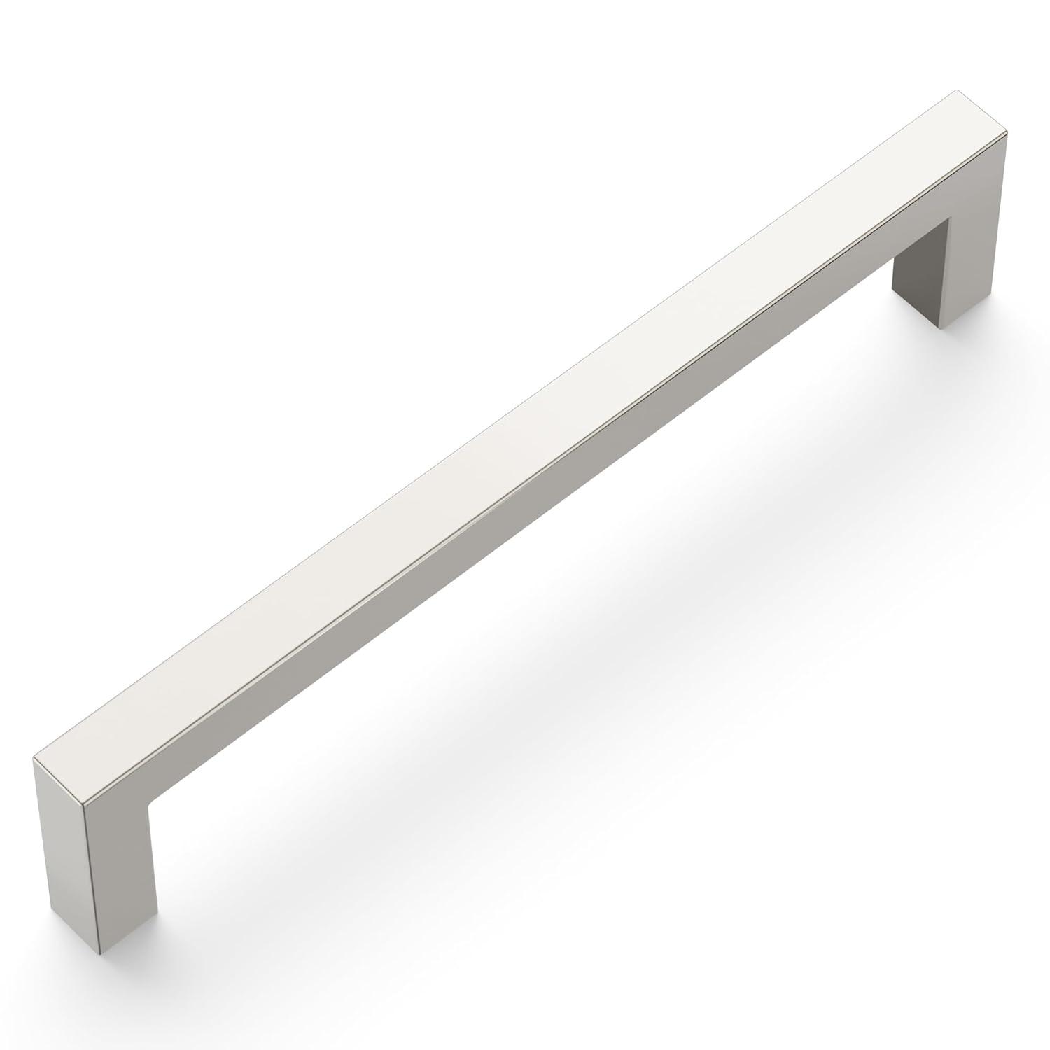 Hickory Hardware Pier Collection Handle Pull - 5-1/16" Center to Center Cabinet Pull Satin Nickel - Contemporary Hardware for Drawers & Cabinets (Set of 10)