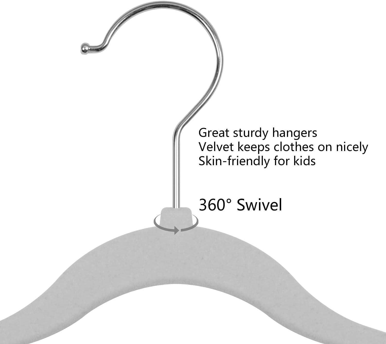 Rebrilliant Kids Hangers Velvet 50 Pack -Baby Felt Hangers Non Slip Toddler Hangers Childrens Hangers For Kid