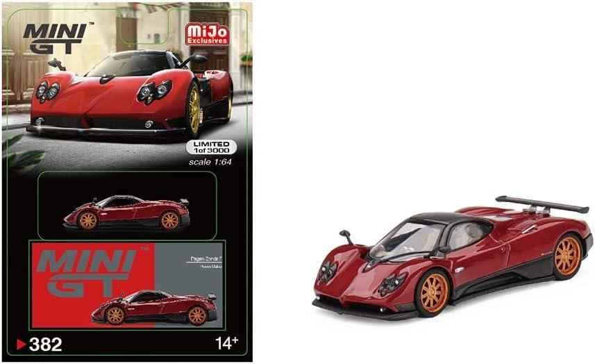 Pagani Zonda F Rosso Dubai Red Metallic with Black Top Limited Ed to 3000 pcs 1/64 Diecast Model Car by Mini GT