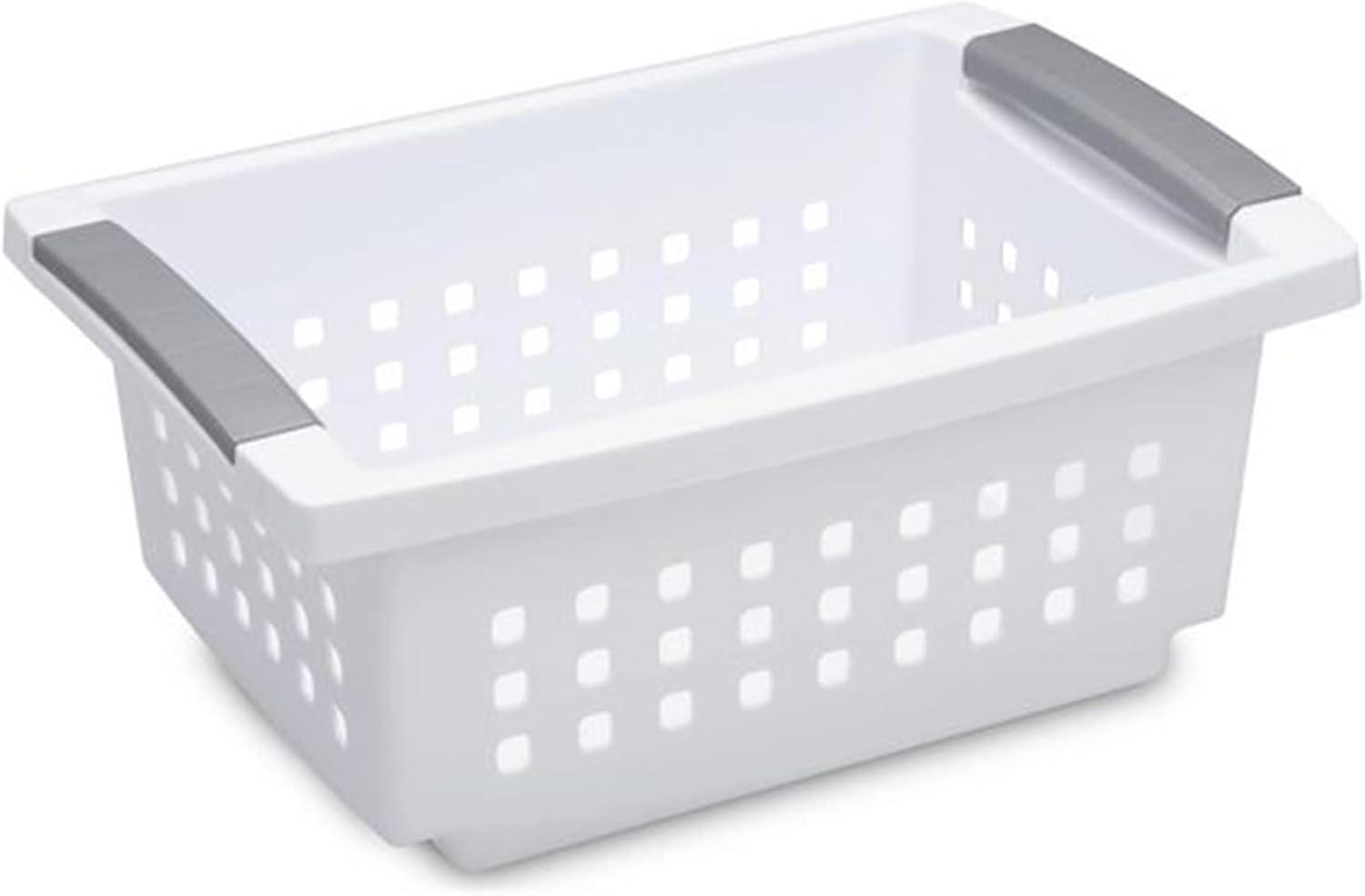 Sterilite 8-Pack White Plastic Ventilated Storage Baskets